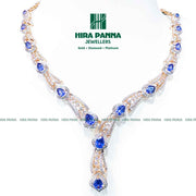 Fancy Royal Blue Stone Diamond Open Setting Neckwear